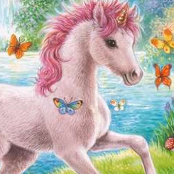 New sealed Ravensburger 100XXL Puzzle-Magical Unicorns w/Coloring  booklet - Picture 4 of 16